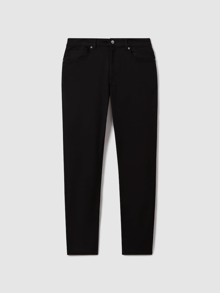 Vaqueros tapered de punto de corte entallado en negro Rufus de Reiss - Imagen 2 de 6