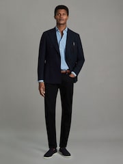 Vaqueros tapered de punto de corte entallado en negro Rufus de Reiss - Imagen 3 de 6