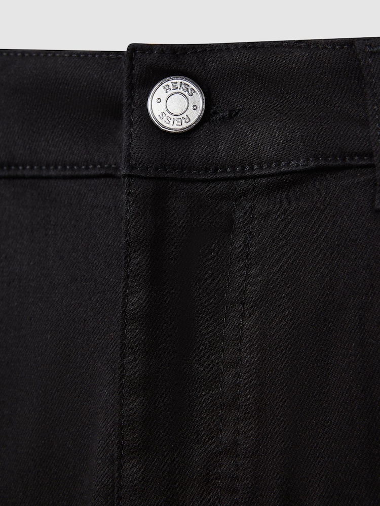 Vaqueros tapered de punto de corte entallado en negro Rufus de Reiss - Imagen 6 de 6