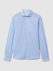 Reiss Soft Blue/White Fletcher Striped Cotton Blend Shirt - Image 2 of 6