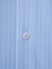 Reiss Soft Blue/White Fletcher Striped Cotton Blend Shirt - Image 6 of 6