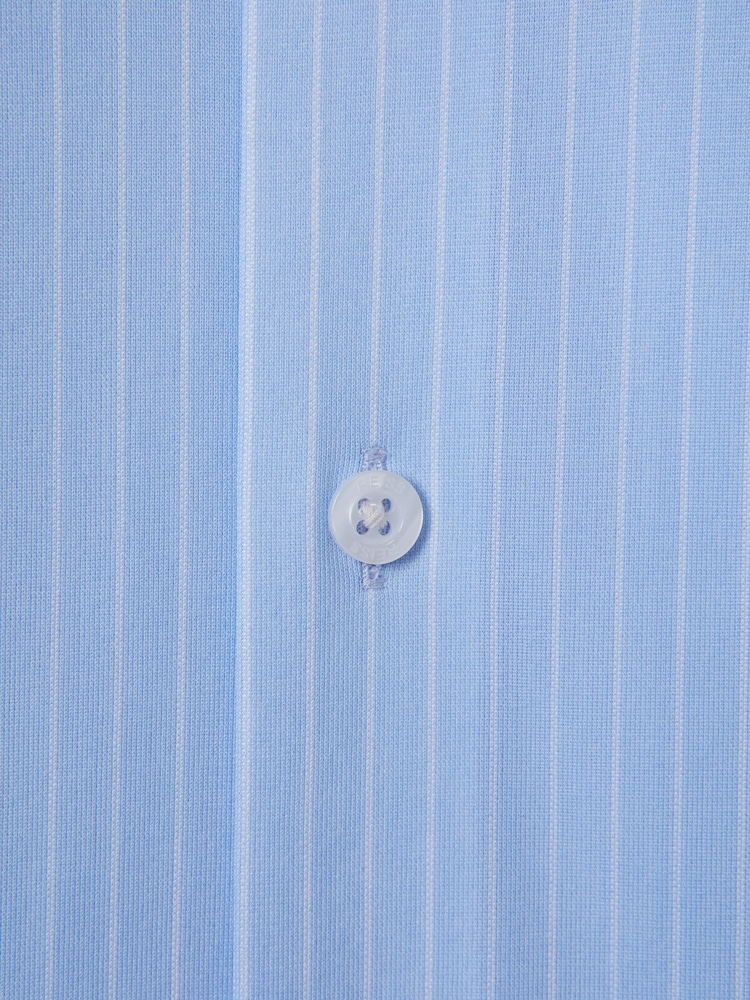 Reiss Soft Blue/White Fletcher Striped Cotton Blend Shirt - Image 6 of 6