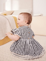Black/White Gingham Baby Dress and Leggings Set - Image 3 of 11