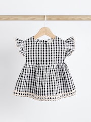 Black/White Gingham Baby Dress and Leggings Set - Image 5 of 11