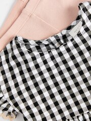 Black/White Gingham Baby Dress and Leggings Set - Image 8 of 11