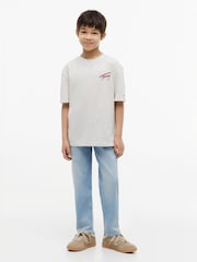 Tommy Hilfiger Grey Back Logo Graphic Textured T-Shirt - Image 3 of 6