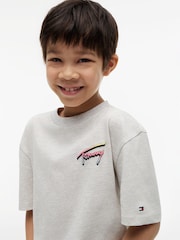 Tommy Hilfiger Grey Back Logo Graphic Textured T-Shirt - Image 5 of 6