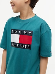 أزرق - تيشِرت جيرسيه بطبعة راية من Tommy Hilfiger - Image 3 of 5