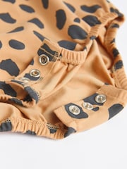 Black/ Cream Animal Print Baby T-Shirt Rompers 3 Pack - Image 7 of 7