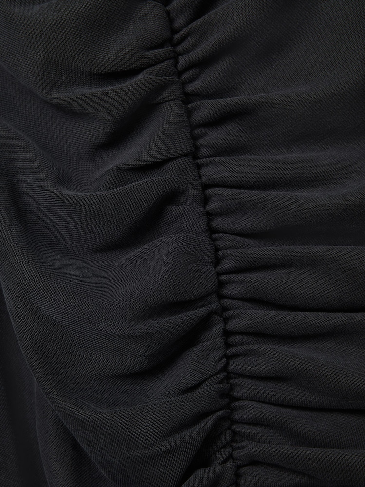 Reiss Charcoal Lana Ruched Jersey Midi Dress - Image 6 of 6