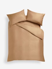 Camel Tan N. Premium 400 Thread Count 100% Egyptian Cotton Sateen Luxury Duvet Cover And Pillowcase Set - Image 5 of 5