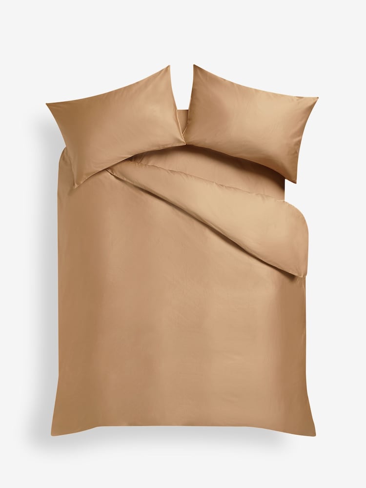 Camel Tan N. Premium 400 Thread Count 100% Egyptian Cotton Sateen Luxury Duvet Cover And Pillowcase Set - Image 5 of 5
