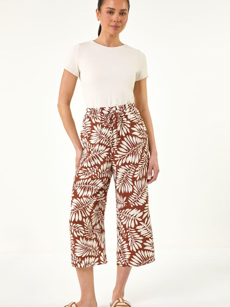 Roman Brown Petite Cropped Trousers - Image 2 of 5 Roman Brown Petite Cropped Trousers - Image 2 of 5