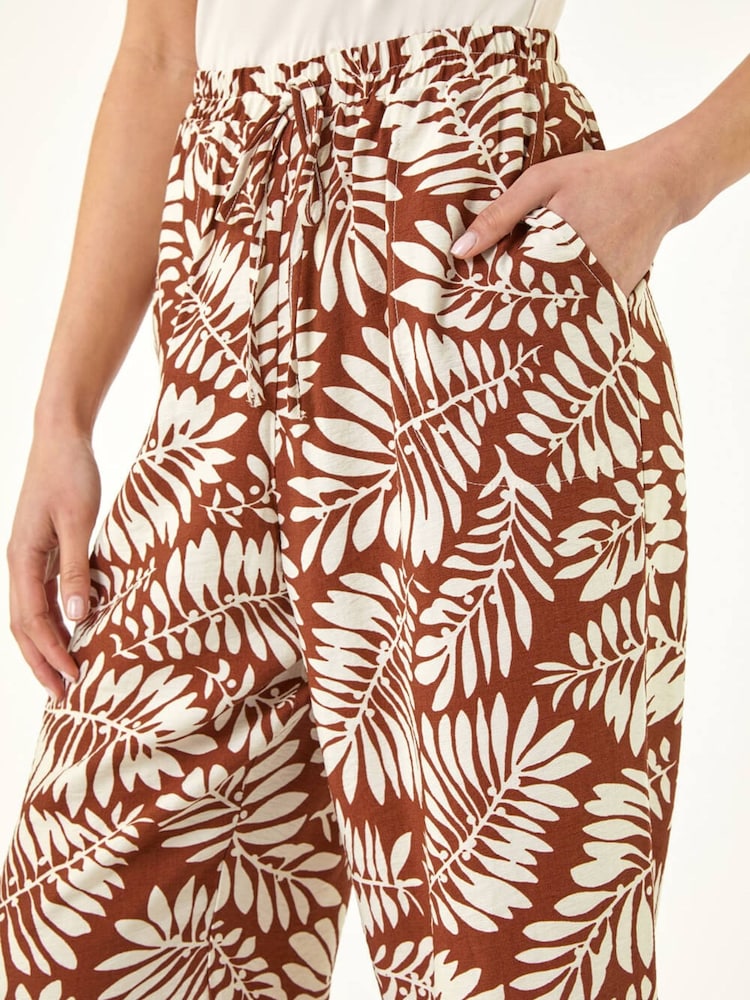 Roman Brown Petite Cropped Trousers - Image 5 of 5 Roman Brown Petite Cropped Trousers - Image 5 of 5