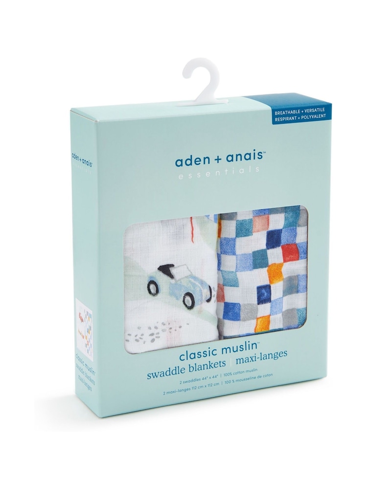 Aden + Anais White Essentials Cotton Muslin Blanket 2 Pack - Image 2 of 7 Aden + Anais White Essentials Cotton Muslin Blanket 2 Pack - Image 2 of 7