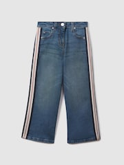 Reiss Blue Marie 13-14 yrs Side Stripe Straight Leg Jeans - Image 1 of 6