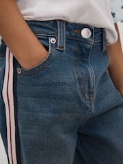 Reiss Blue Marie 13-14 yrs Side Stripe Straight Leg Jeans - Image 4 of 6