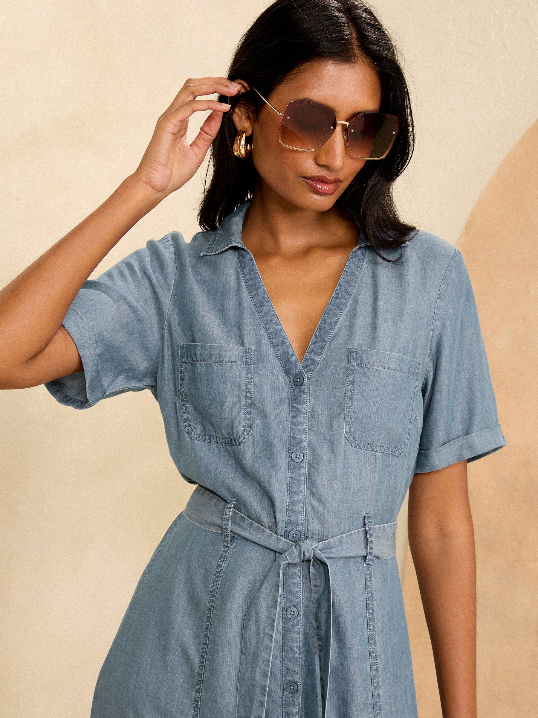 Tencel shirt dress top