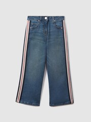 Reiss Blue Marie 4-9 yrs Side Stripe Straight Leg Jeans - Image 1 of 6