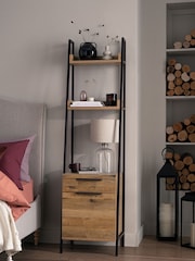 Dark Bronx Oak Effect Ladder Bedside Table - Image 1 of 9