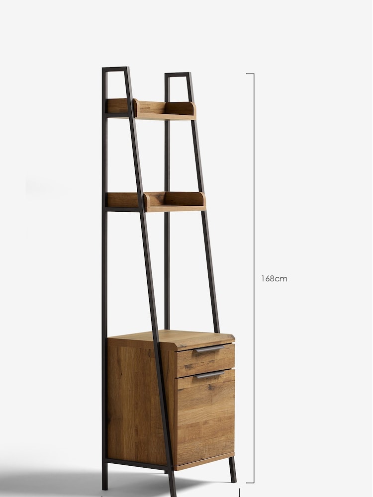 Dark Bronx Oak Effect Ladder Bedside Table - Image 9 of 9