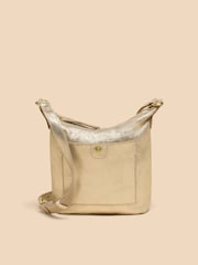 White Stuff Gold Mini Fern Leather Cross-Body Bag - Image 1 of 4
