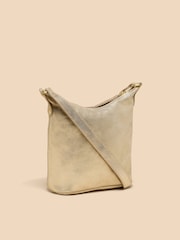 White Stuff Gold Mini Fern Leather Cross-Body Bag - Image 2 of 4