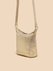 White Stuff Gold Mini Fern Leather Cross-Body Bag - Image 3 of 4