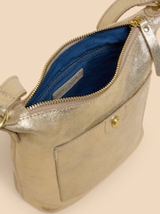 White Stuff Gold Mini Fern Leather Cross-Body Bag - Image 4 of 4