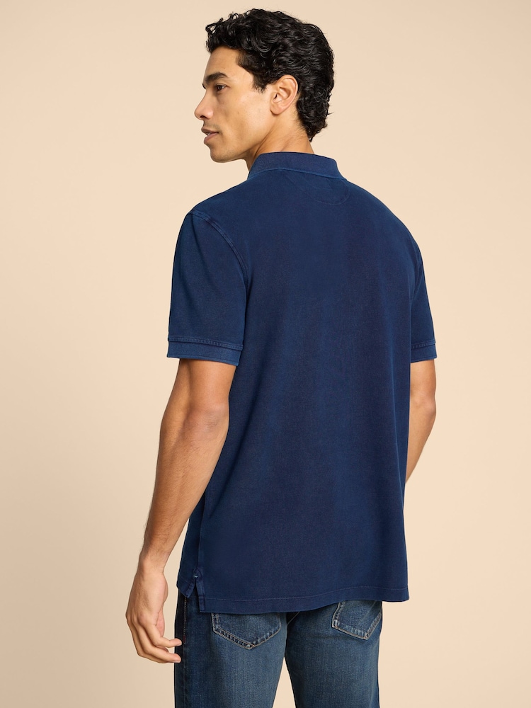 White Stuff Blue 100% Cotton Utility Polo Shirt - Image 2 of 7