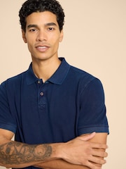 White Stuff Blue 100% Cotton Utility Polo Shirt - Image 4 of 7