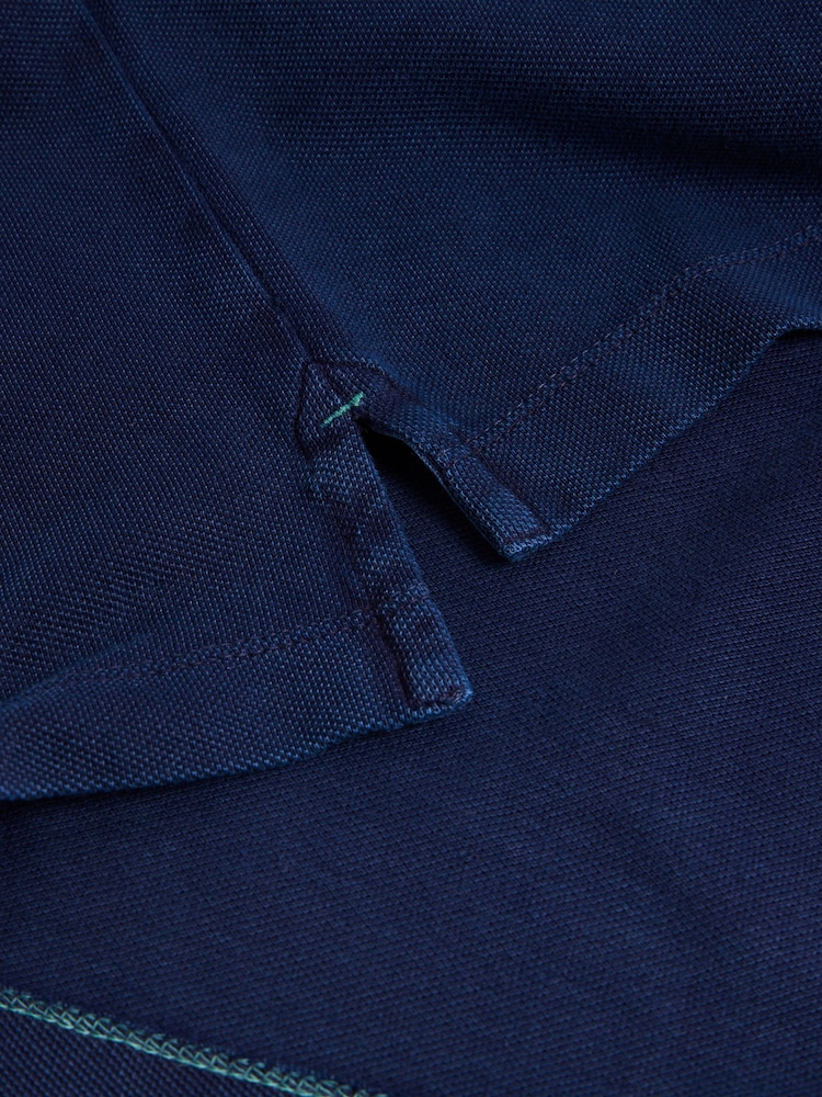 White Stuff Blue 100% Cotton Utility Polo Shirt - Image 7 of 7
