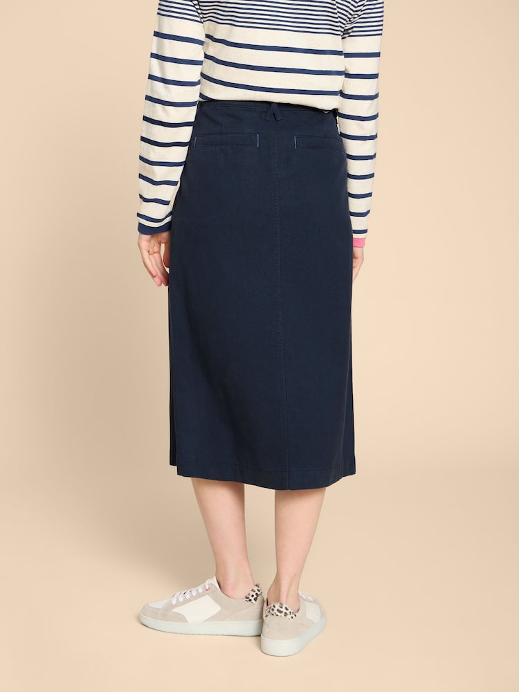 White Stuff Blue Penny Midi Skirt - Image 2 of 7