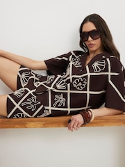 River Island Brown Embroidered Motif Shirt - Image 2 of 4