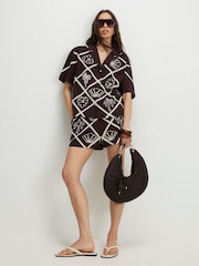 River Island Brown Embroidered Motif Shirt - Image 4 of 4