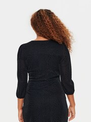 Saint Tropez Biana V-Neck 3/4 Sleeve Black Dress - Image 2 of 6