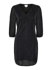 Saint Tropez Biana V-Neck 3/4 Sleeve Black Dress - Image 5 of 6