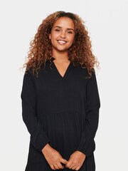 Saint Tropez Edina Long Sleeve Black Midi Dress - Image 3 of 6
