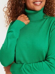 Saint Tropez Green Mila Rollneck Knitted Midi Dress - Image 4 of 6