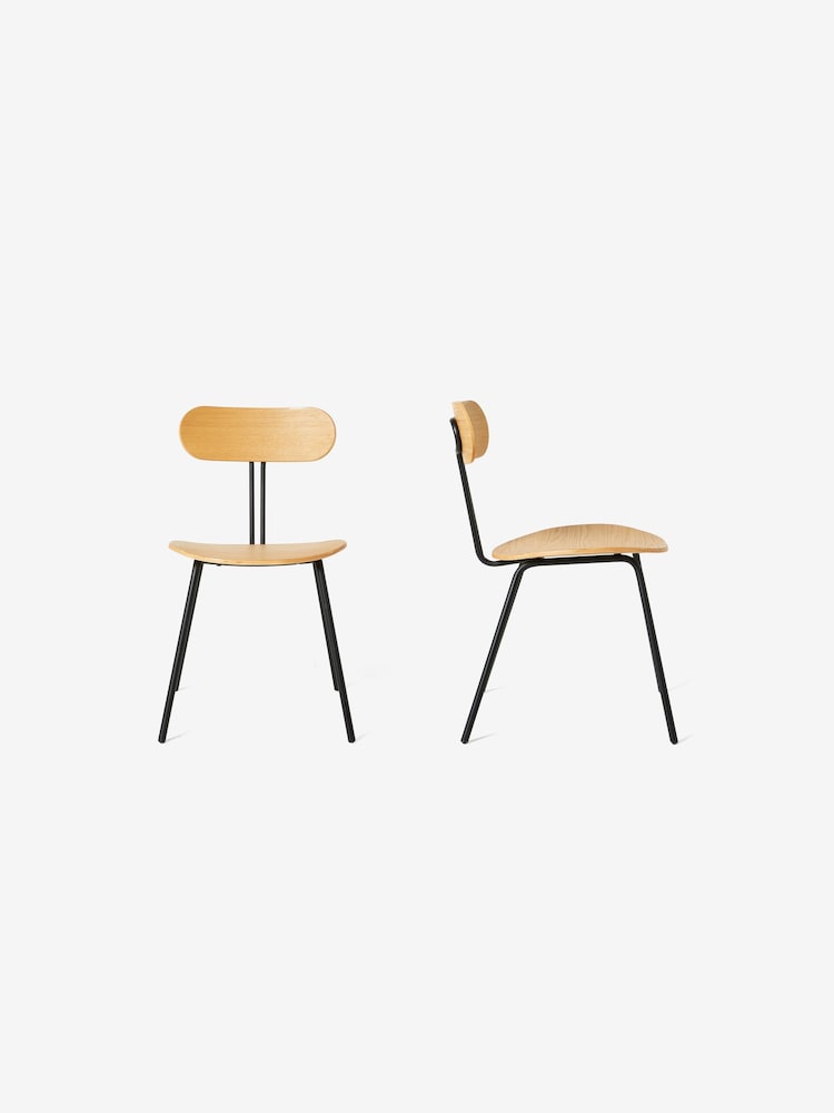 MADE.COM Set of 2 Oak Tambo Dining Chairs - Image 4 of 4
