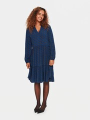 Saint Tropez Eda Knee Length Long Sleeve Black Dress - Image 1 of 6