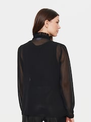 Saint Tropez Lilja Chiffon Ruffle Black Blouses - Image 2 of 6