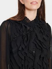 Saint Tropez Lilja Chiffon Ruffle Black Blouses - Image 4 of 6