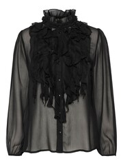 Saint Tropez Lilja Chiffon Ruffle Black Blouses - Image 5 of 6