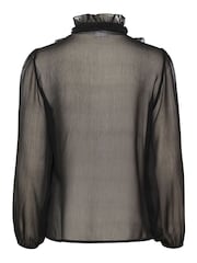 Saint Tropez Lilja Chiffon Ruffle Black Blouses - Image 6 of 6