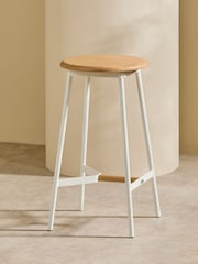 MADE.COM White and Oak Kabin Bar Stool - Image 1 of 1