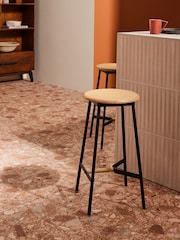 MADE.COM Black and Oak Kabin Bar Stool - Image 1 of 4