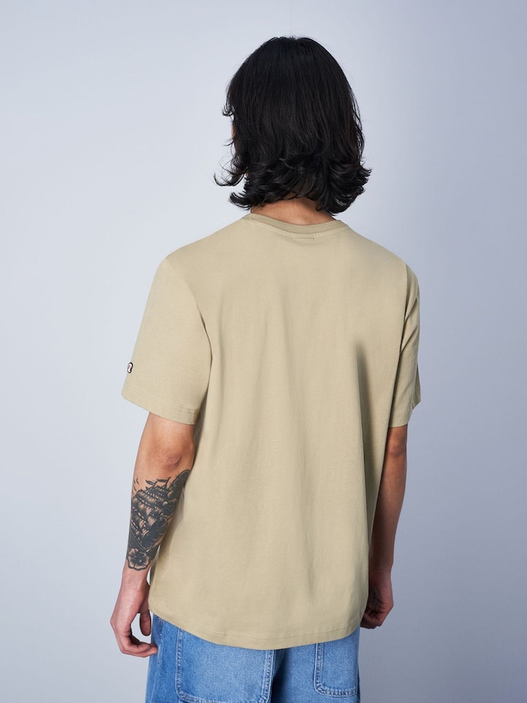 Champion Beige Crewneck 100% Cotton T-Shirt - Image 2 of 5