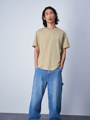 Champion Beige Crewneck 100% Cotton T-Shirt - Image 3 of 5