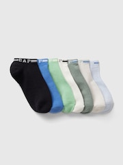 Gap Blue Kids No Show Socks 7 Pack - Image 1 of 1